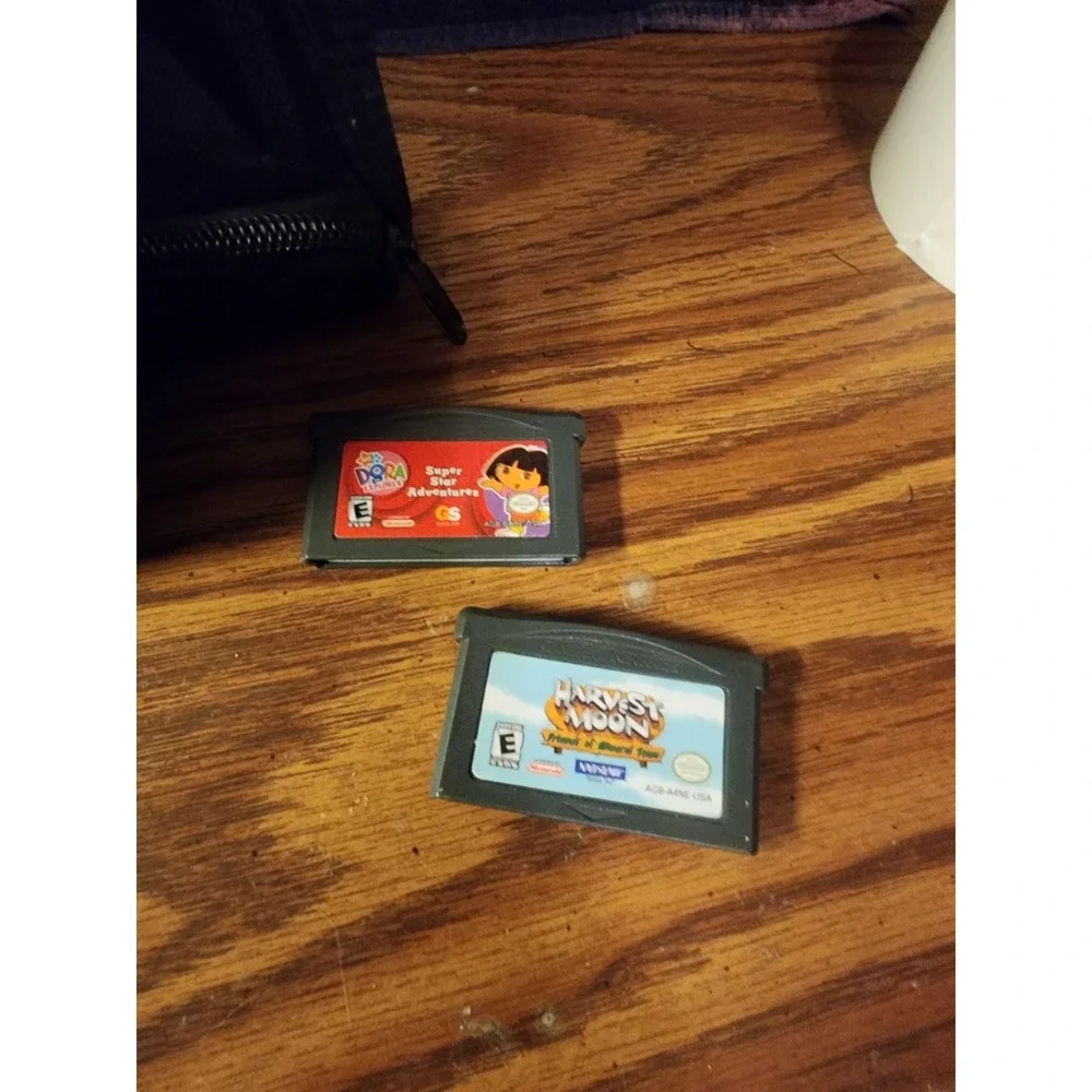 Vintage Nintendo Game Boy Advance Glacier Handheld Gaming Console, Bag, Games